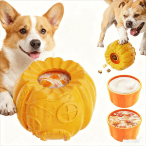 dog slow feeder pumpkin shape
