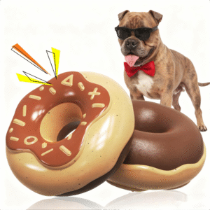 dog chew toy with sound doughnut shape